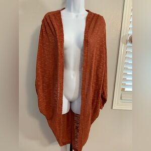 Free People Rust Open Front Cardigan